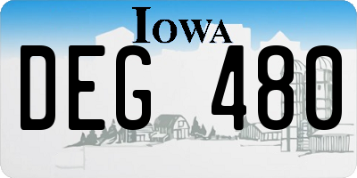IA license plate DEG480