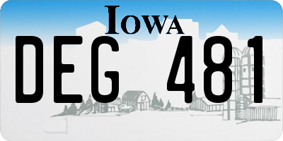 IA license plate DEG481