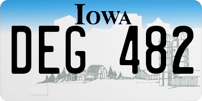 IA license plate DEG482