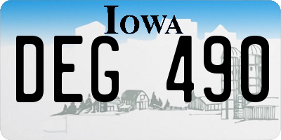 IA license plate DEG490
