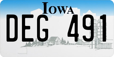 IA license plate DEG491