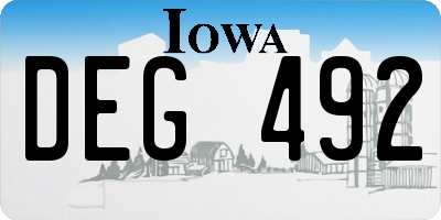 IA license plate DEG492