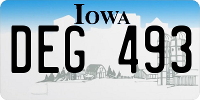 IA license plate DEG493