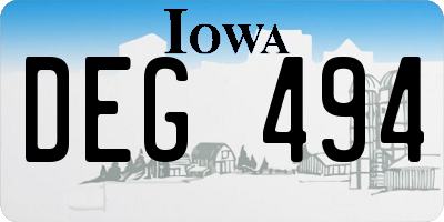 IA license plate DEG494