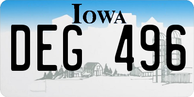 IA license plate DEG496