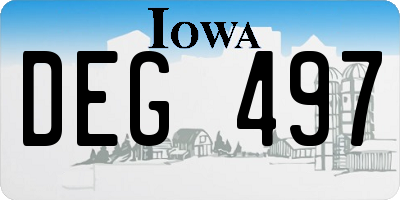 IA license plate DEG497