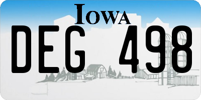 IA license plate DEG498