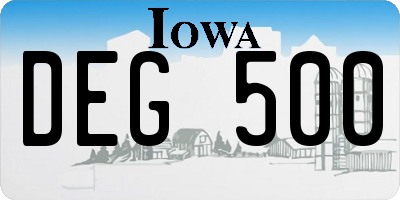 IA license plate DEG500