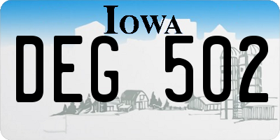 IA license plate DEG502