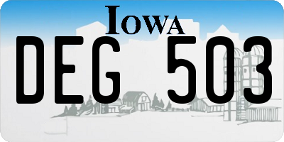 IA license plate DEG503