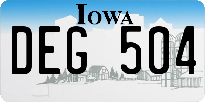 IA license plate DEG504