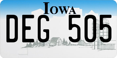 IA license plate DEG505