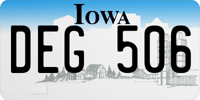 IA license plate DEG506