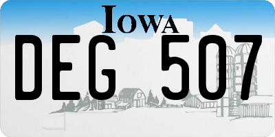 IA license plate DEG507