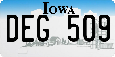 IA license plate DEG509