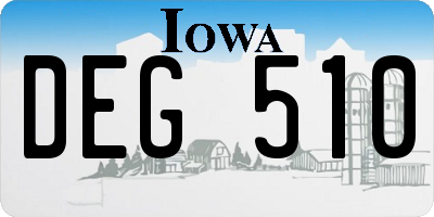 IA license plate DEG510