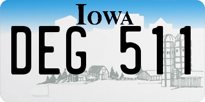 IA license plate DEG511