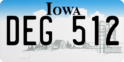 IA license plate DEG512