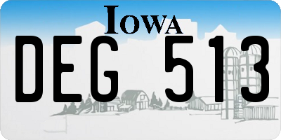 IA license plate DEG513