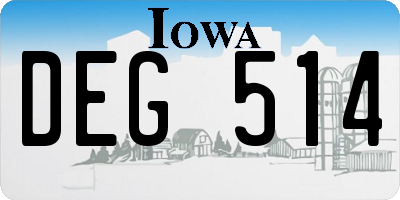 IA license plate DEG514