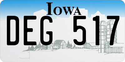 IA license plate DEG517