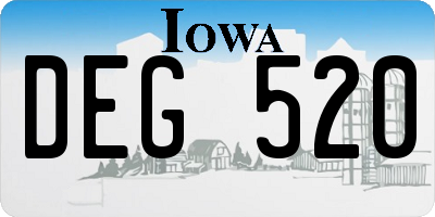 IA license plate DEG520