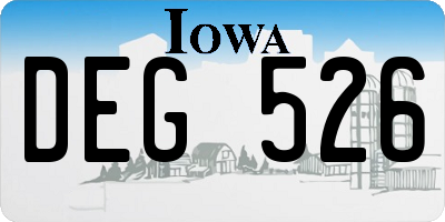 IA license plate DEG526