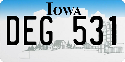 IA license plate DEG531