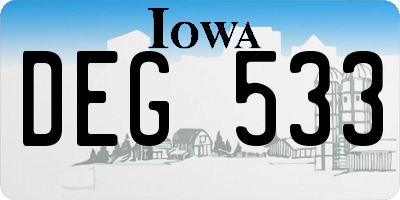 IA license plate DEG533