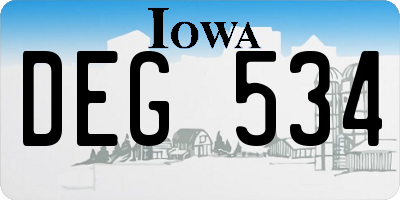 IA license plate DEG534