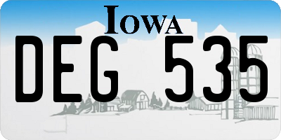 IA license plate DEG535