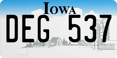 IA license plate DEG537