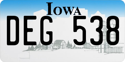 IA license plate DEG538