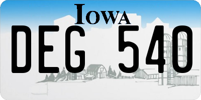 IA license plate DEG540