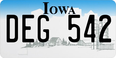 IA license plate DEG542