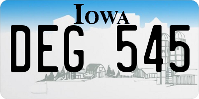 IA license plate DEG545