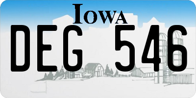 IA license plate DEG546