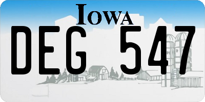 IA license plate DEG547
