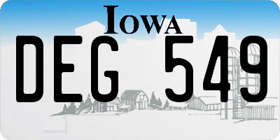 IA license plate DEG549