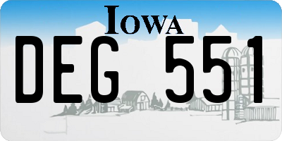 IA license plate DEG551