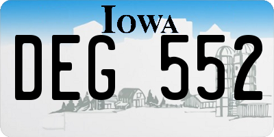 IA license plate DEG552