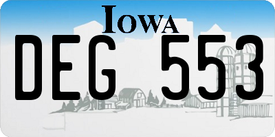 IA license plate DEG553