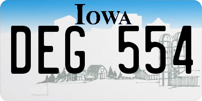 IA license plate DEG554