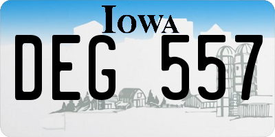 IA license plate DEG557