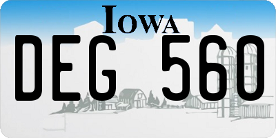 IA license plate DEG560