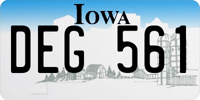 IA license plate DEG561