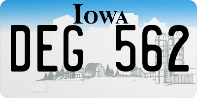 IA license plate DEG562