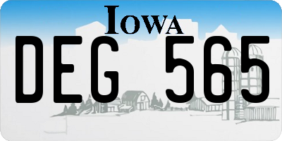 IA license plate DEG565