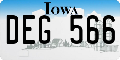 IA license plate DEG566