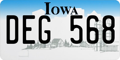 IA license plate DEG568